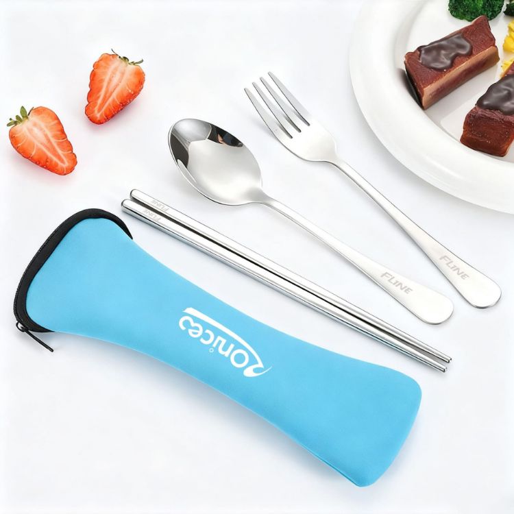 Picture of 3 piece Stainless Steel Travel Utensils Set