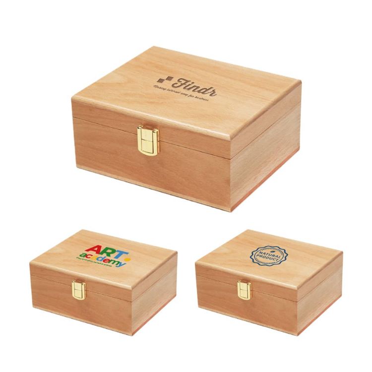 Picture of Wooden Box With Hinged Lid