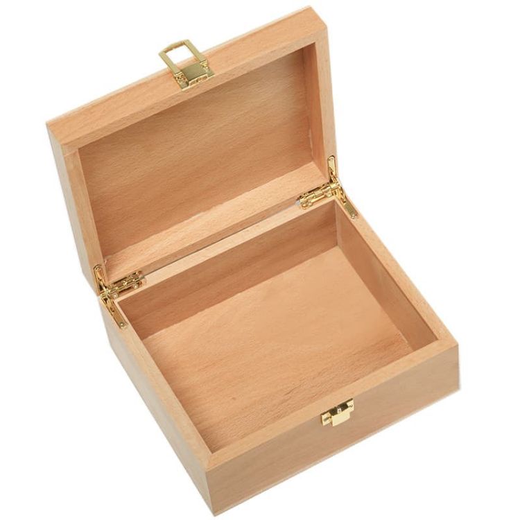 Picture of Wooden Box With Hinged Lid