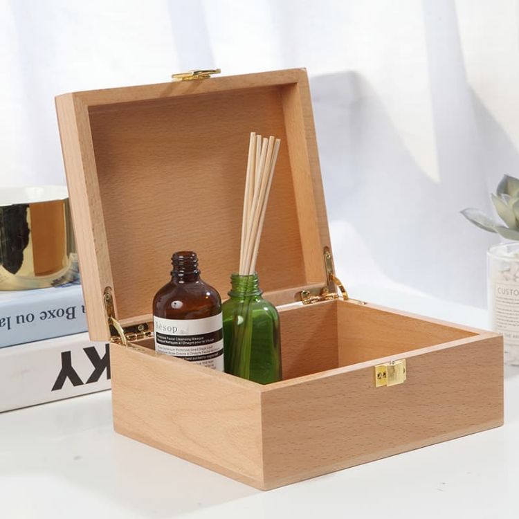 Picture of Wooden Box With Hinged Lid