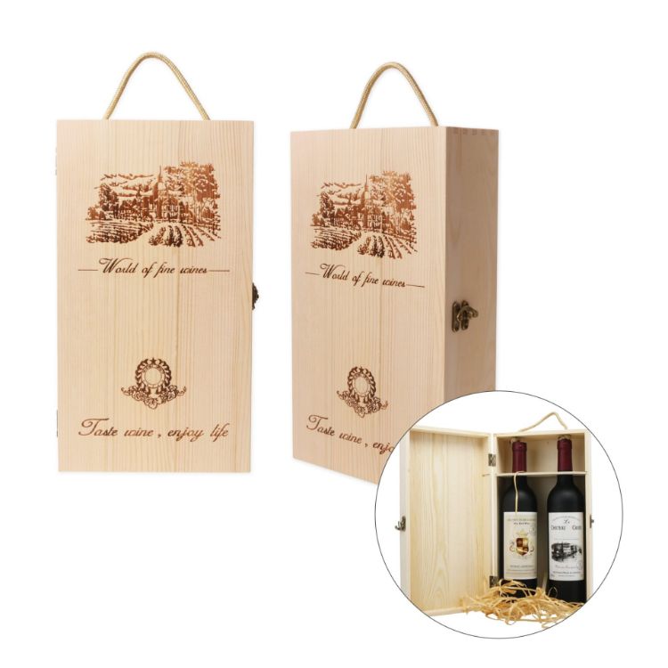 Picture of Double Bottle Wooden Wine Box
