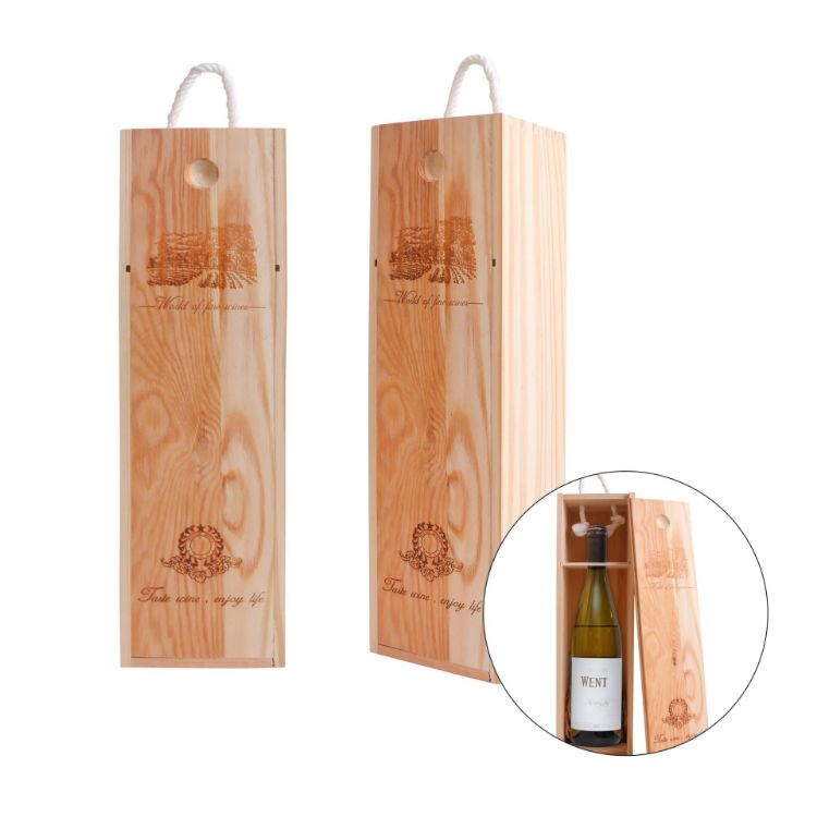 Picture of Single Bottle Wooden Wine Box