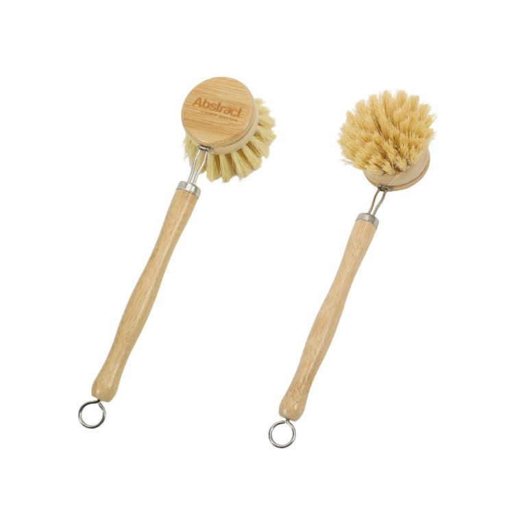 Picture of Long-Handled Kitchen Wooden Cleaning Scrubber