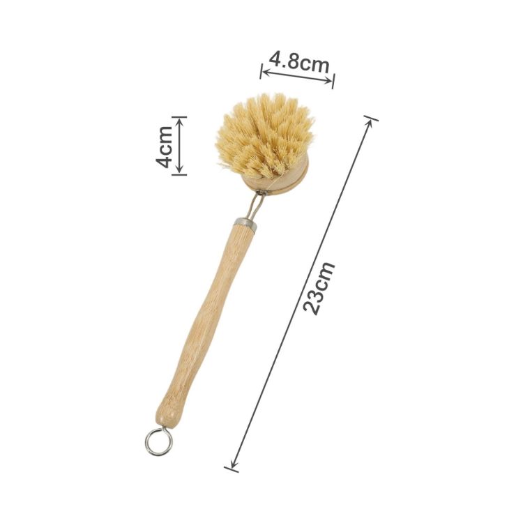 Picture of Long-Handled Kitchen Wooden Cleaning Scrubber