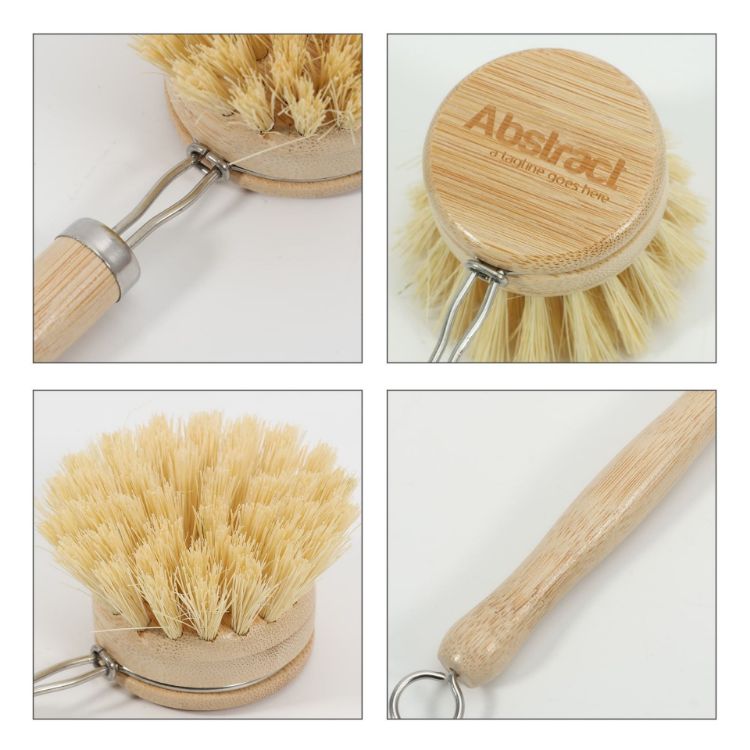 Picture of Long-Handled Kitchen Wooden Cleaning Scrubber