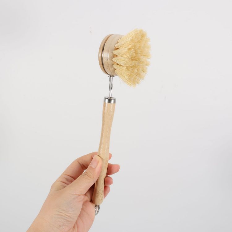 Picture of Long-Handled Kitchen Wooden Cleaning Scrubber