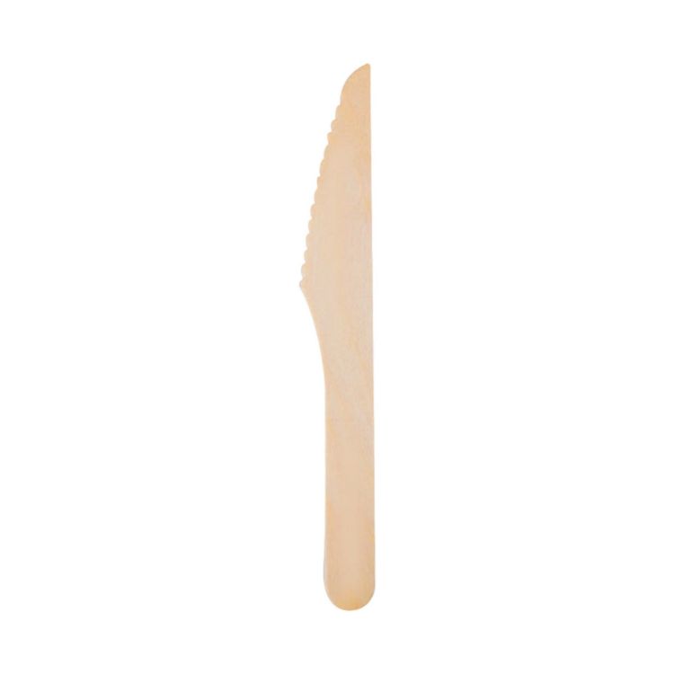 Picture of Pack of 100 Per Pack Disposable Wooden Cutlery - (Forks /Spoons/Knives/2 in 1 Spoon and fork)-(Big)