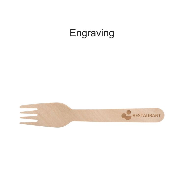 Picture of Pack of 100 Per Pack Disposable Wooden Cutlery - (Forks /Spoons/Knives/2 in 1 Spoon and fork)-(Big)
