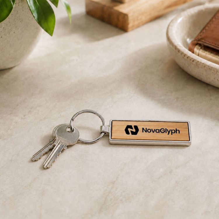 Picture of Rectangle Wooden Keyring