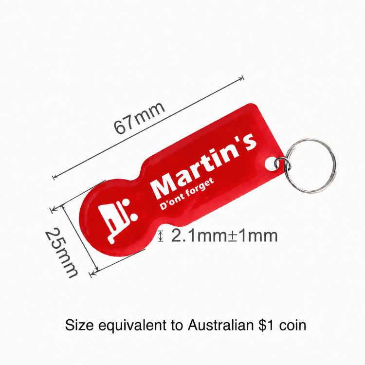 Picture of Custom Shape Trolley Coin Keyring