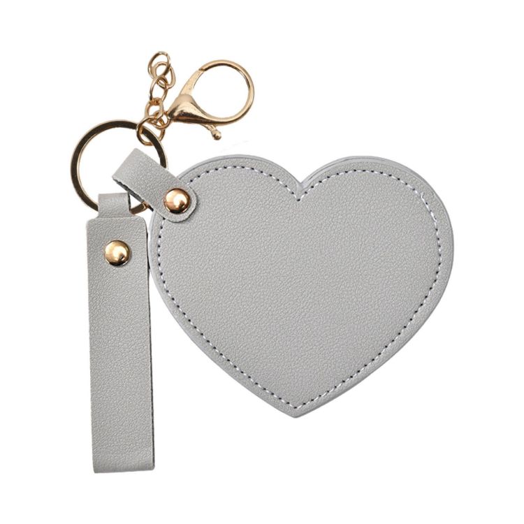 Picture of Heart-Shaped Compact Mirror with Keychain