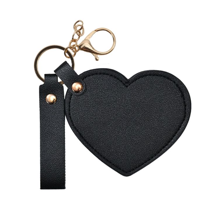 Picture of Heart-Shaped Compact Mirror with Keychain