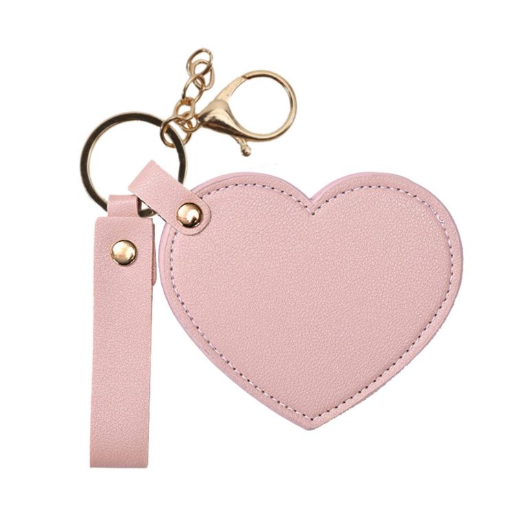 Picture of Heart-Shaped Compact Mirror with Keychain