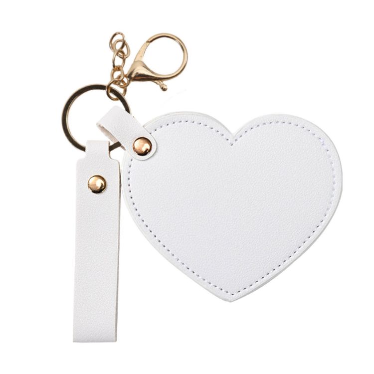 Picture of Heart-Shaped Compact Mirror with Keychain