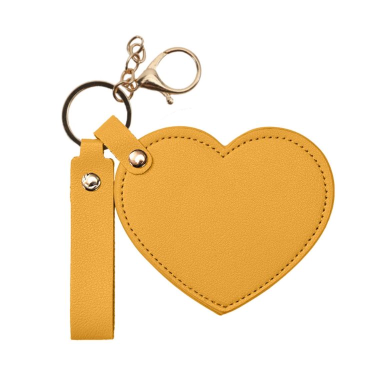 Picture of Heart-Shaped Compact Mirror with Keychain