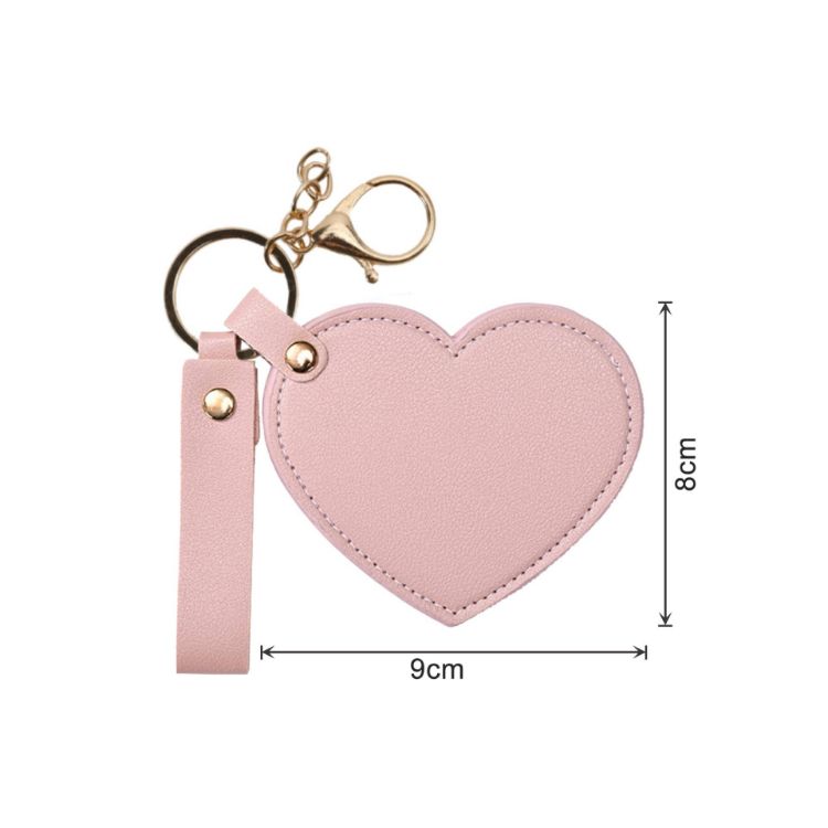 Picture of Heart-Shaped Compact Mirror with Keychain