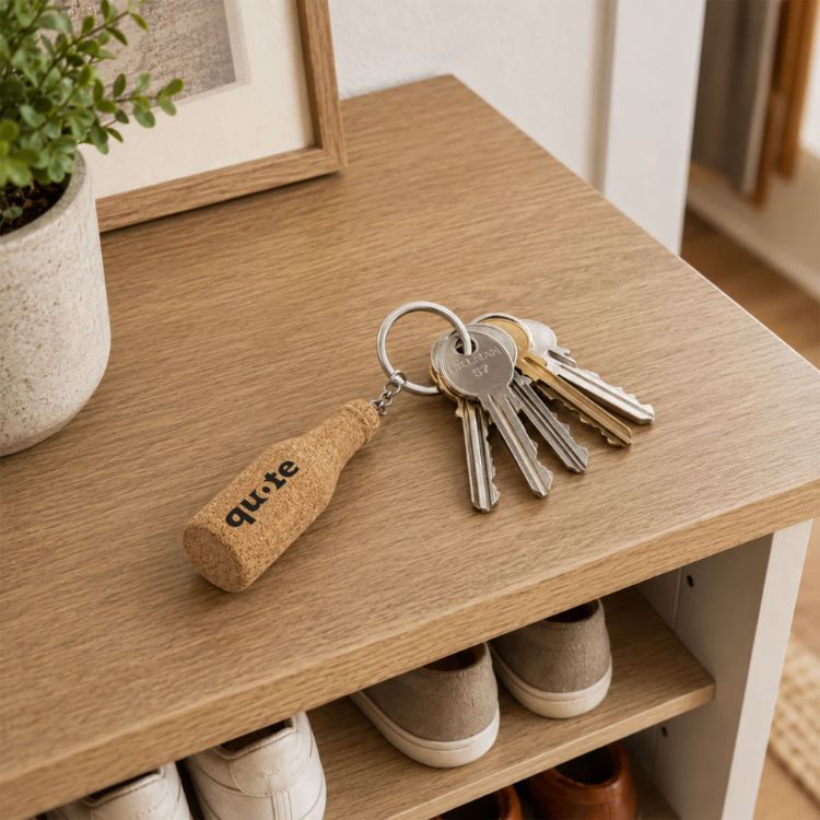 Picture of Bottle Shaped Cork Keyring