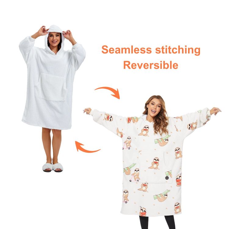 Picture of Unisex 100% Polyester Sublimated Wearable Blanket with Absorbent Lining