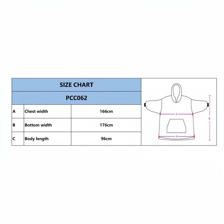 Picture of Unisex 100% Polyester Sublimated Wearable Blanket with Absorbent Lining