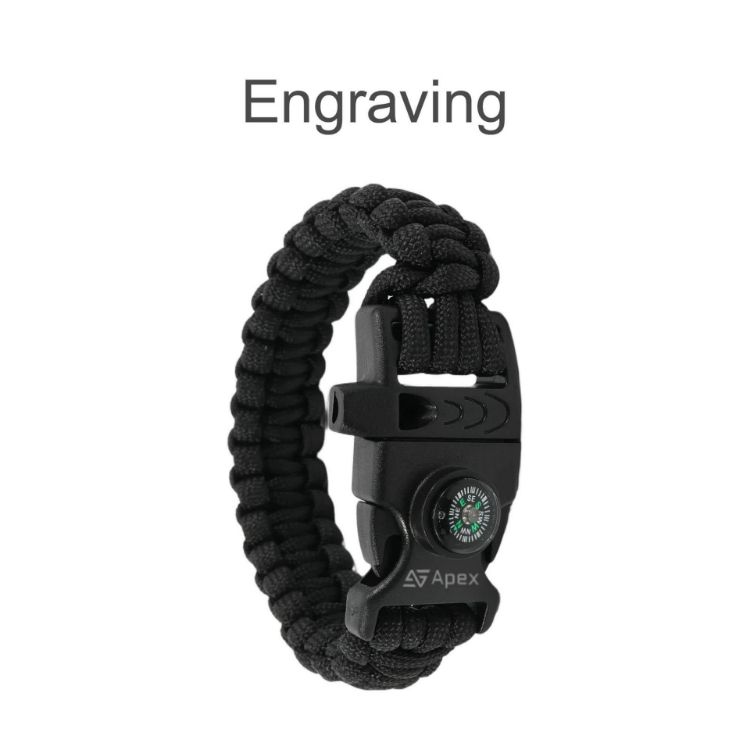 Picture of 3 in 1 Emergency Survival Bracelet with Whistle and Compass, Survival Kit