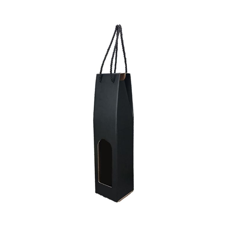 Picture of Single Bottle Wine Box with Rope Handle