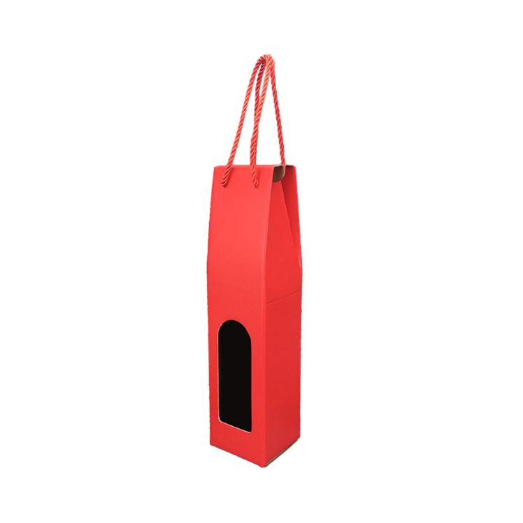 Picture of Single Bottle Wine Box with Rope Handle