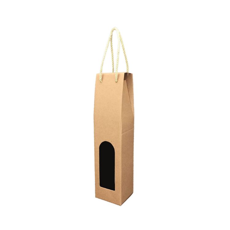 Picture of Single Bottle Wine Box with Rope Handle