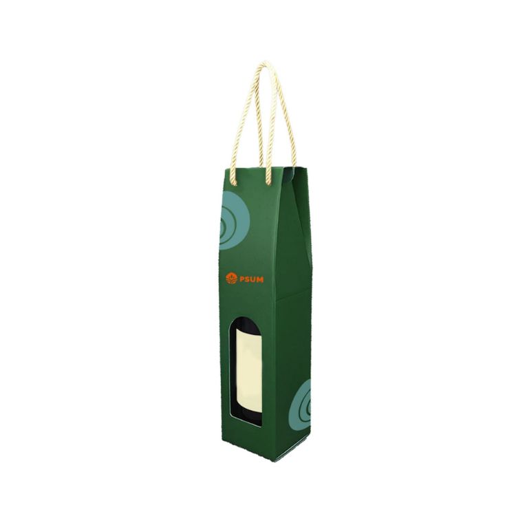 Picture of Single Bottle Wine Box with Rope Handle