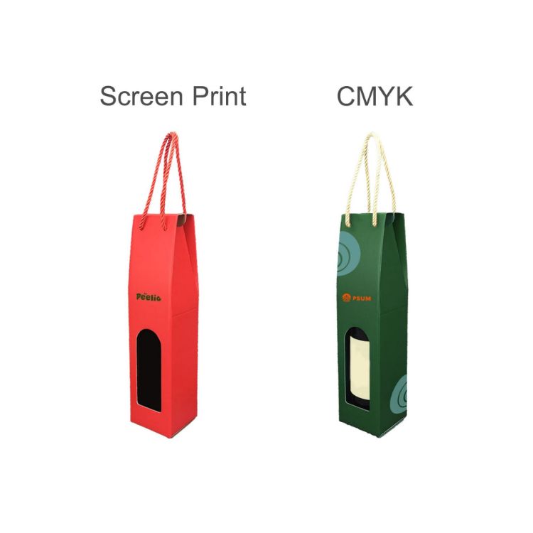 Picture of Single Bottle Wine Box with Rope Handle