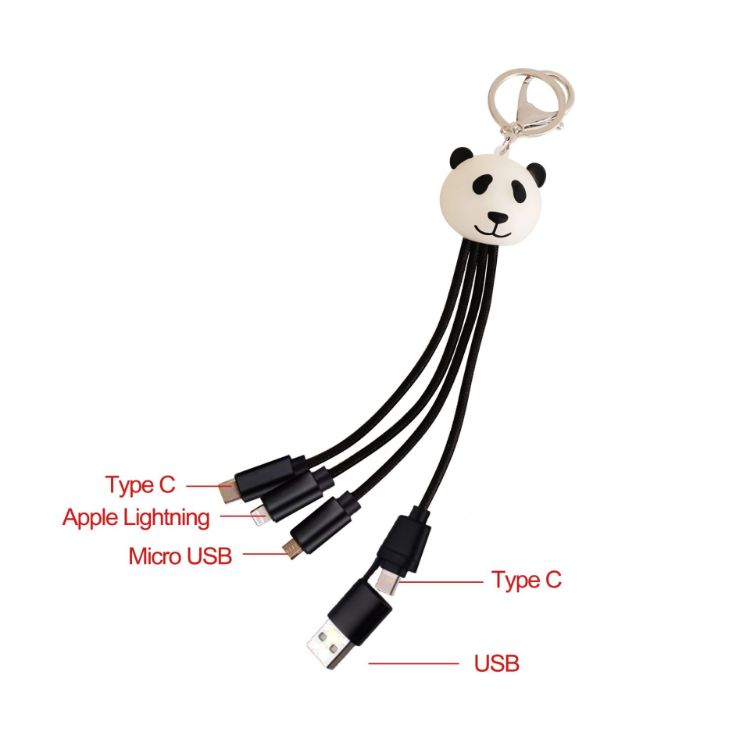 Picture of Custom Shape Light Up Charging Cable with Keyring