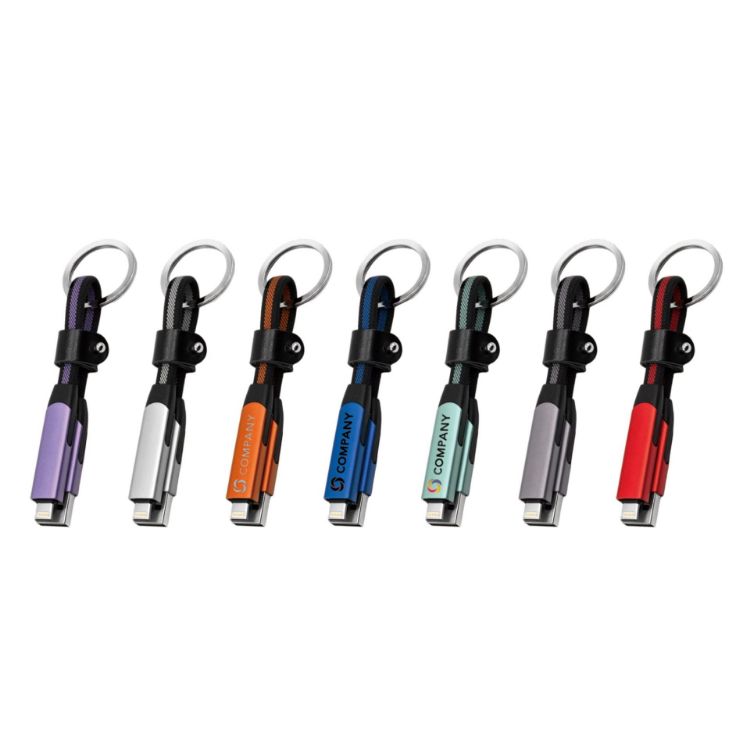 Picture of 60W 6-in-1 Braided Charging Cable with Keyring