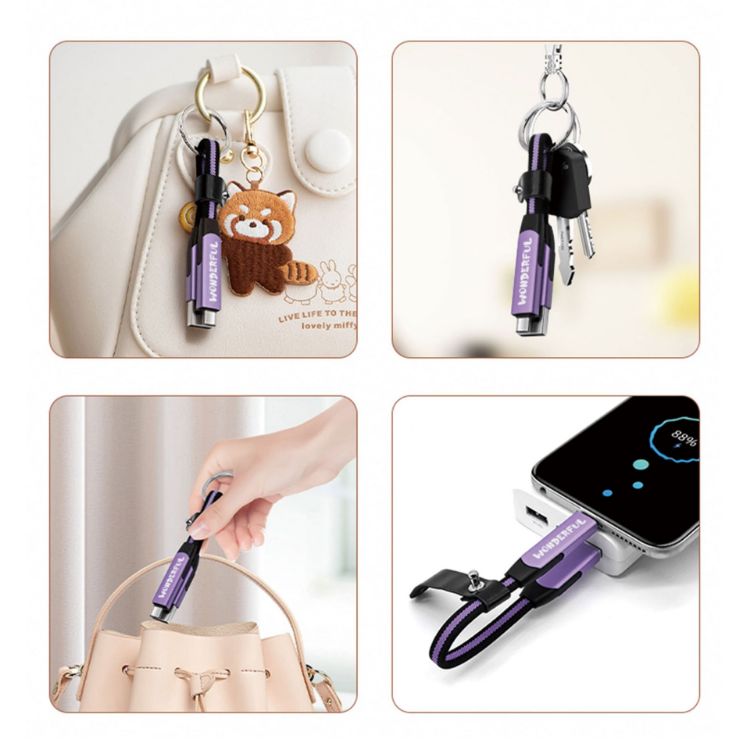 Picture of 60W 6-in-1 Braided Charging Cable with Keyring