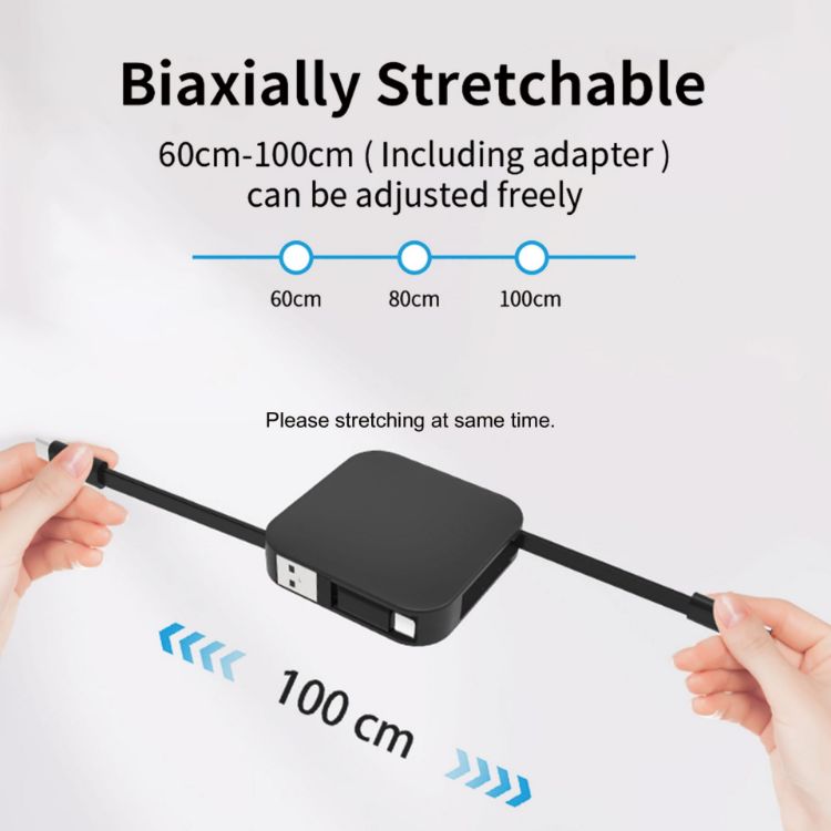 Picture of 60W 4-in-1 Retractable Charging Cable with Phone Stand