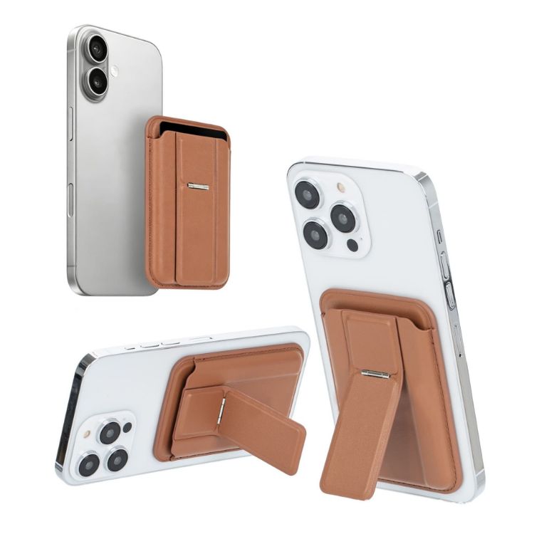 Picture of PU Magnetic Card Holder with Phone Stand