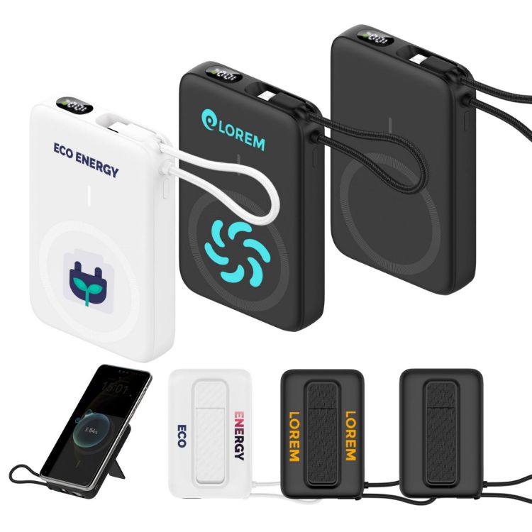 Picture of 10000mAh Magnetic Wireless  Power Bank with Charging Cable