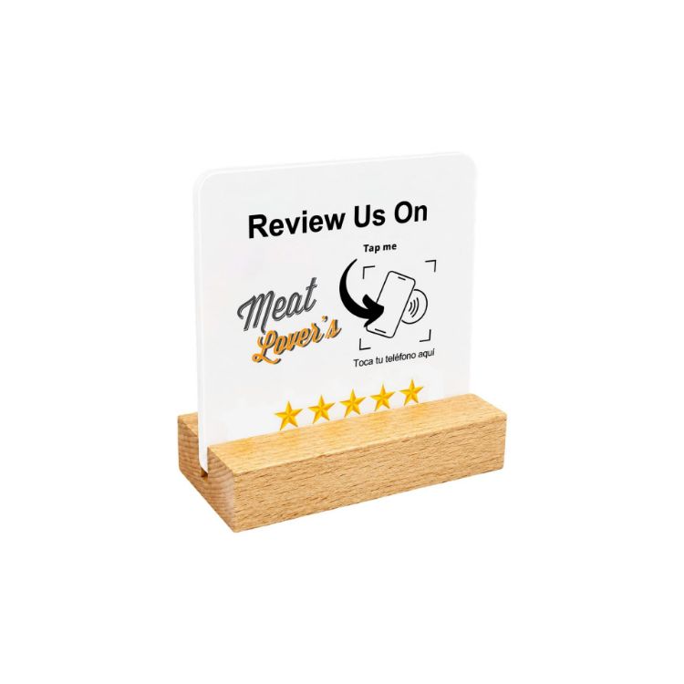 Picture of NFC Acrylic Menu with Wooden Stand