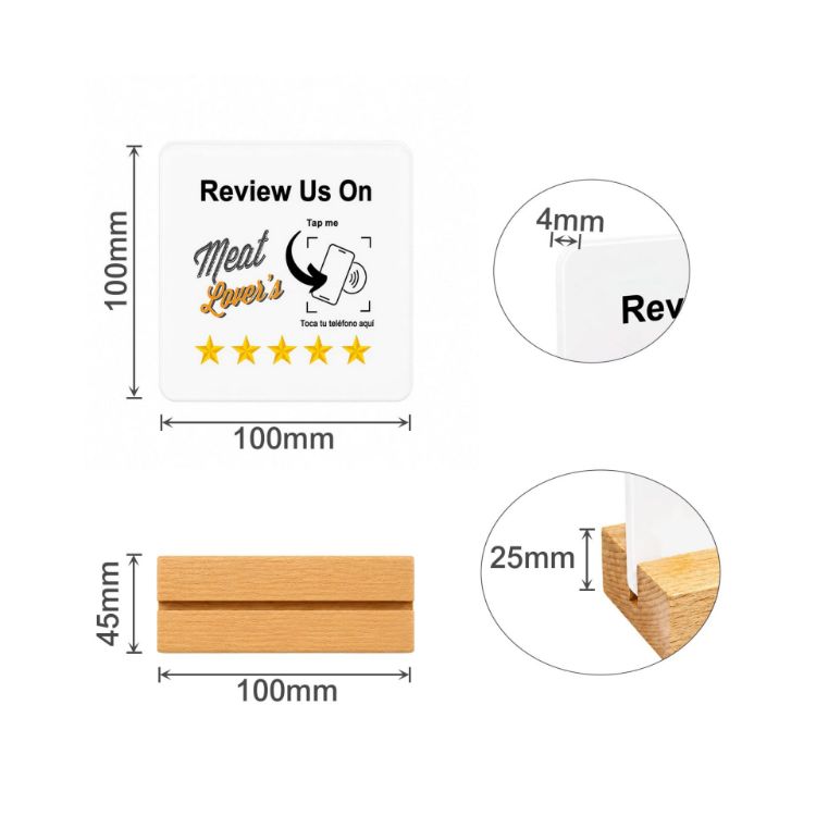 Picture of NFC Acrylic Menu with Wooden Stand