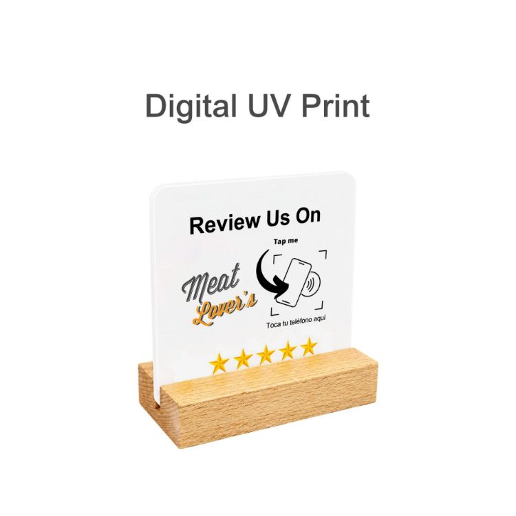 Picture of NFC Acrylic Menu with Wooden Stand