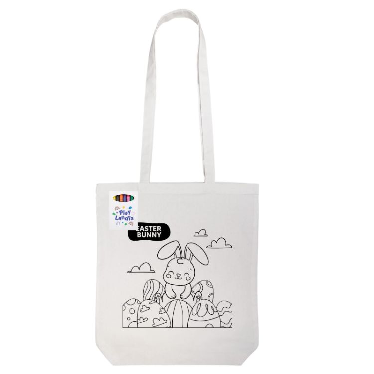 Picture of Colouring Long Handle Cotton Bag & Crayons