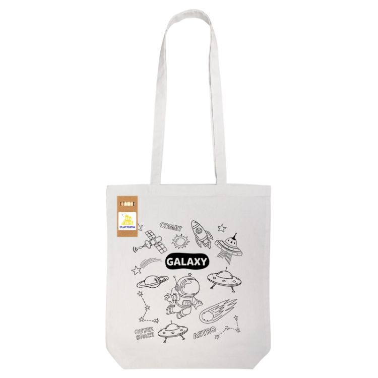 Picture of Colouring Long Handle Cotton Bag & Pencils