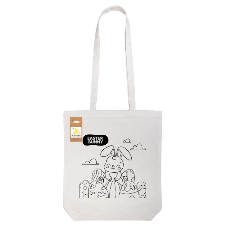 Picture of Colouring Long Handle Cotton Bag & Pencils