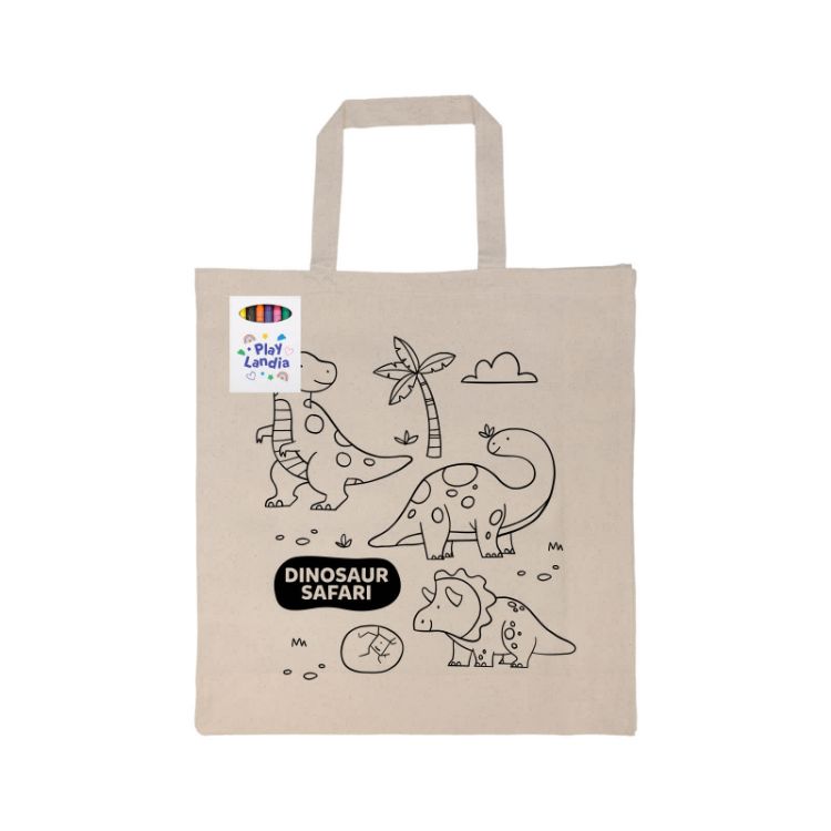 Picture of Colouring Short Handle Calico Bag & Crayons