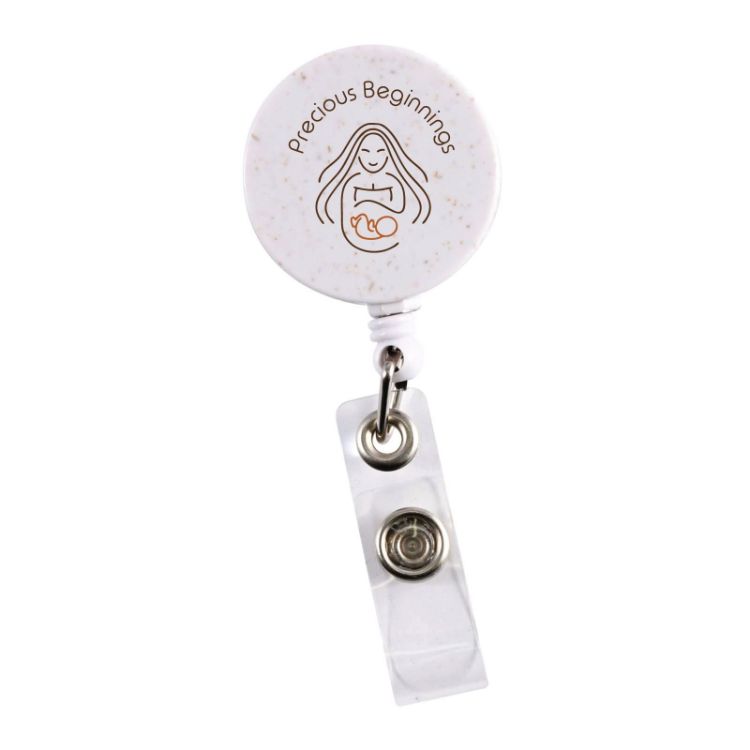 Picture of Retractable Badge Holder Wheat Straw