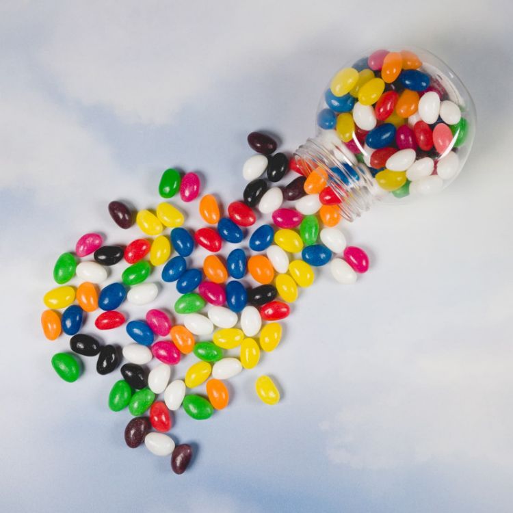 Picture of Assorted Colour Mini Jelly Beans in Container