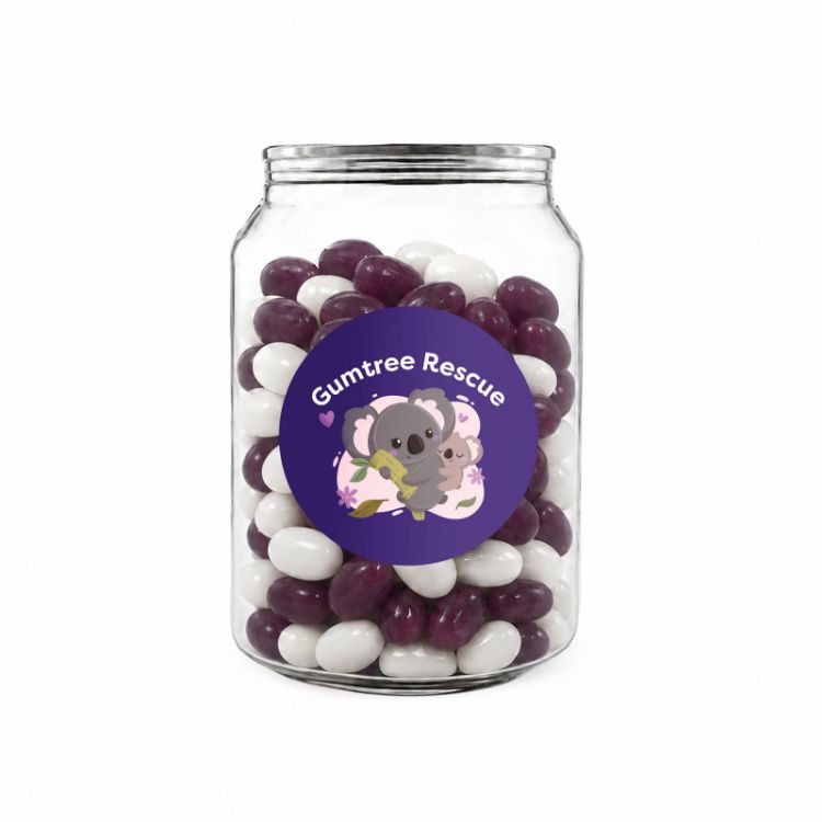 Picture of Corporate Colour Jelly Beans in Clear Can 210g
