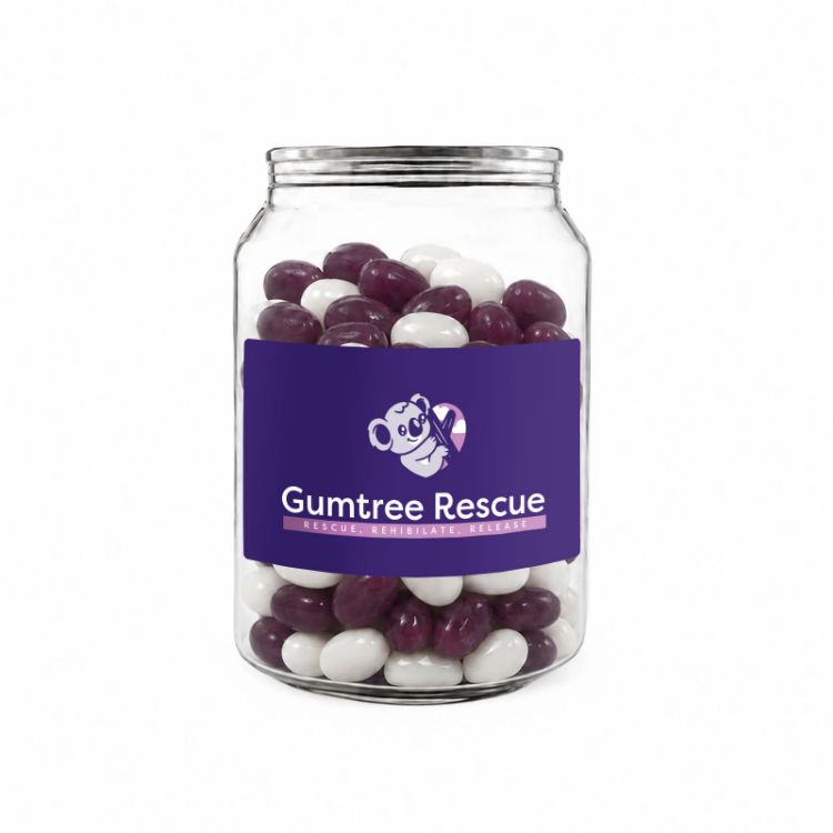 Picture of Corporate Colour Jelly Beans in Clear Can 210g