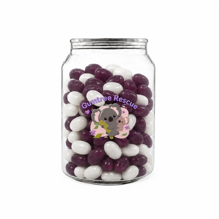 Picture of Corporate Colour Jelly Beans in Clear Can 210g