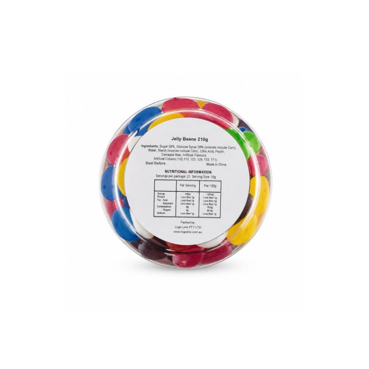 Picture of Assorted Jelly Beans in Clear Can 210g