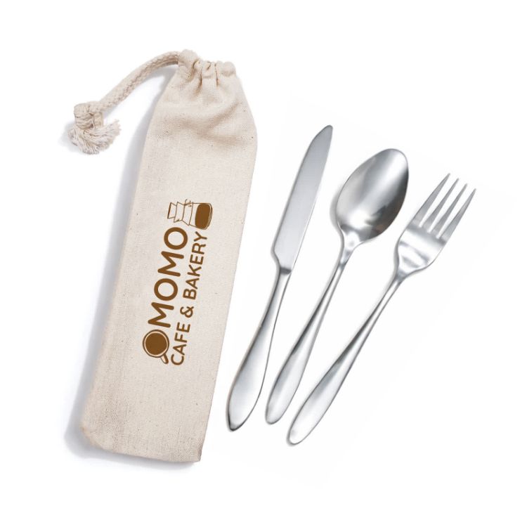 Picture of Banquet Cutlery Set in Calico Pouch
