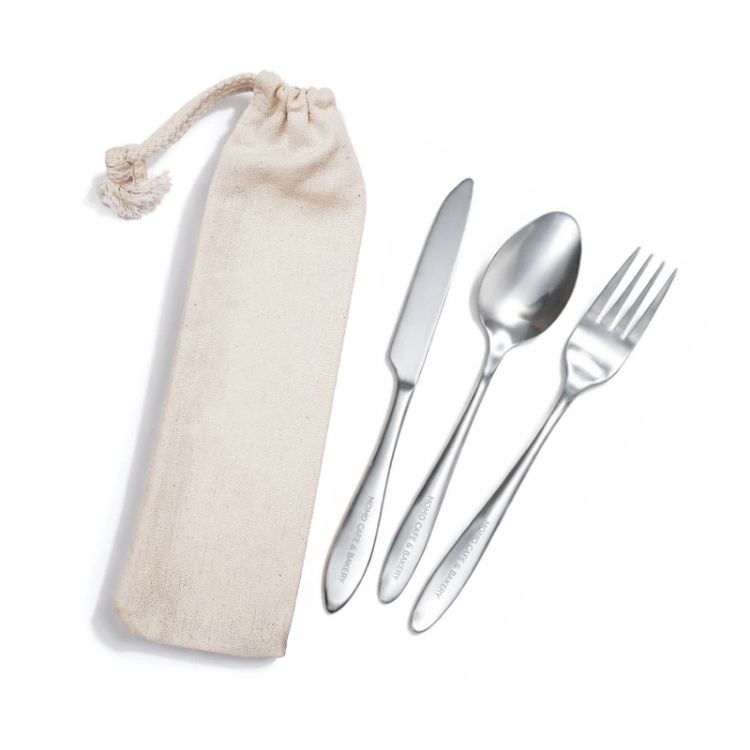 Picture of Banquet Cutlery Set in Calico Pouch